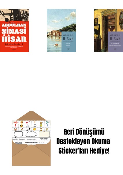 Edebiyat Yazıları - 1 + Boğaziçi Yalıları (Kitap Boy) + Ali Nizami Bey’in Alafrangalığı ve Şeyhliği (Kitap Boy) + Okuma Sticker'ları