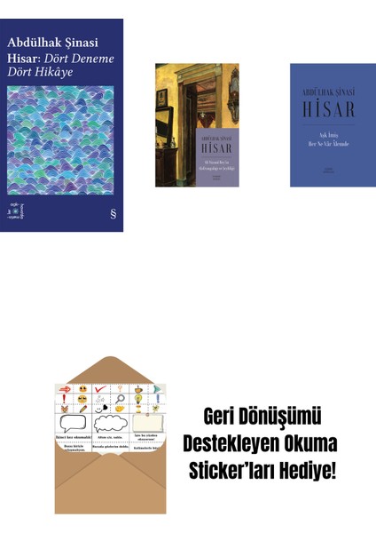 Everest Açıkhava 42 - Dört Deneme Dört Hikâye + Ali Nizami Bey’in Alafrangalığı ve Şeyhliği (Kitap Boy) + Aşk Imiş Her Ne Vâr Âlemde (Ciltli) + Okuma Sticker'ları