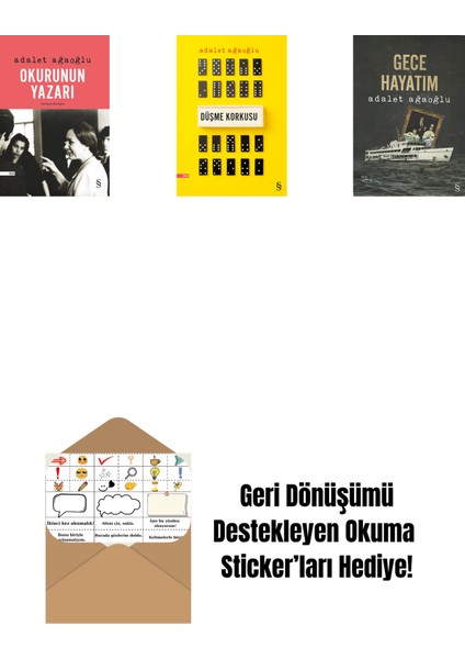 Okurunun Yazarı + Düşme Korkusu + Gece Hayatım + Okuma Sticker'ları