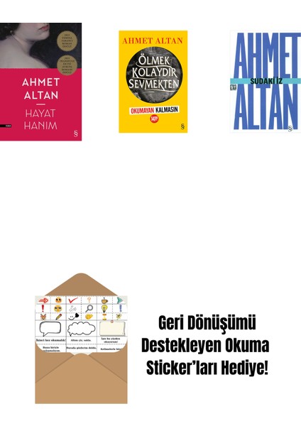 Hayat Hanım + Ölmek Kolaydır Sevmekten (Okumayan Kalmasın) + Sudaki Iz (Cep Boy) + Okuma Sticker'ları