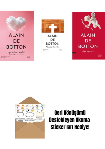 Romantik Hareket + Ateistler Için Din + Aşk Üzerine + Okuma Sticker'ları