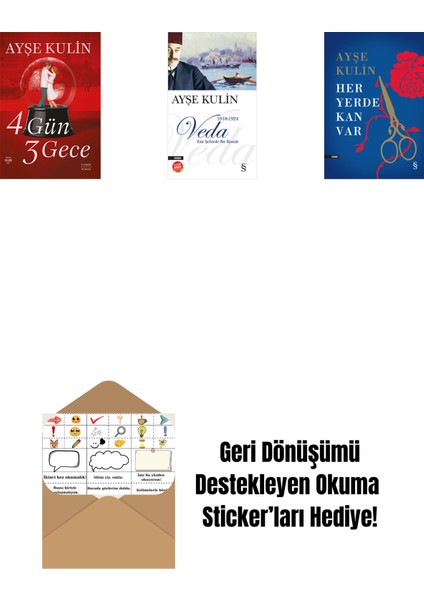 4 Gün 3 Gece + Veda (Midi Boy) + Her Yerde Kan Var (Ciltli) + Okuma Sticker'ları