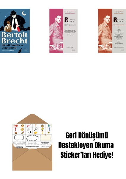 Efendi Puntila ve Uşağı Matti + Bertolt Brecht - Bütün Oyunları 5 + Bertolt Brecht - Bütün Oyunları 1 + Okuma Sticker'ları