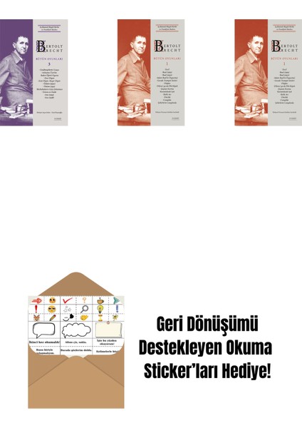 Bertolt Brecht - Bütün Oyunları 3 + Bertolt Brecht - Bütün Oyunları 1 + Bertolt Brecht - Bütün Oyunları 1 (Ciltli) + Okuma Sticker'ları