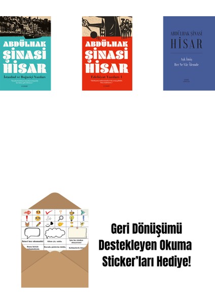 Istanbul ve Boğaziçi Yazıları + Edebiyat Yazıları - 1 + Aşk Imiş Her Ne Vâr Âlemde (Ciltli) + Okuma Sticker'ları