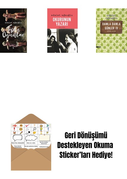 Toplu Oyunlar (Ciltli) + Okurunun Yazarı + Damla Damla Günler 4 + Okuma Sticker'ları