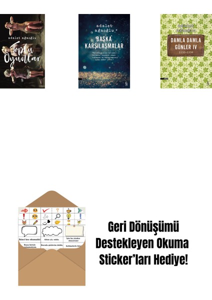 Toplu Oyunlar (Ciltli) + Başka Karşılaşmalar + Damla Damla Günler 4 + Okuma Sticker'ları