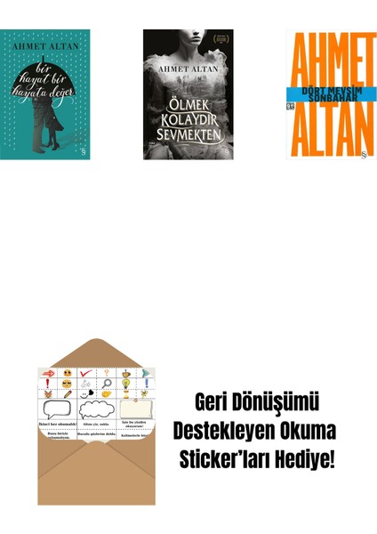 Bir Hayat Bir Hayata Değer + Ölmek Kolaydır Sevmekten + Dört Mevsim Sonbahar/tehlikeli Masallar (Cep Boy) + Okuma Sticker'ları