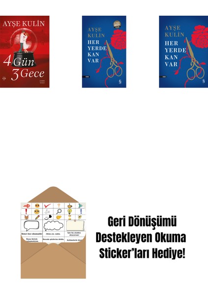 4 Gün 3 Gece + Her Yerde Kan Var (Midi Boy) + Her Yerde Kan Var (Ciltli) + Okuma Sticker'ları