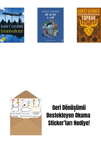 Istanbullular + Oh To Be A Cat! + Uyumsuz Defne Kaman'ın Maceraları - Toprak + Okuma Sticker'ları