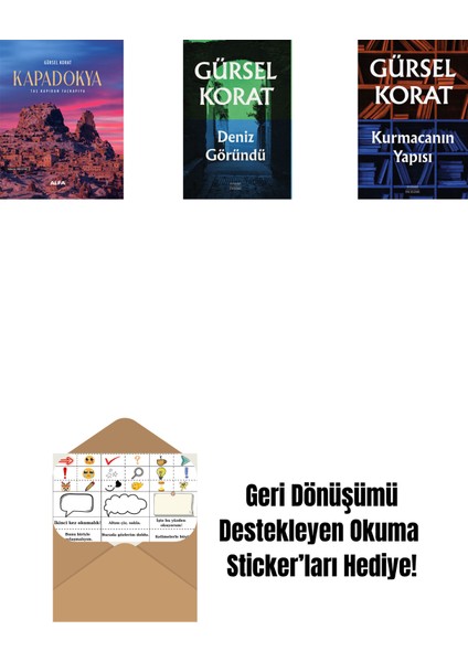 Kapadokya (Ciltli) + Deniz Göründü + Kurmacanın Yapısı + Okuma Sticker'ları