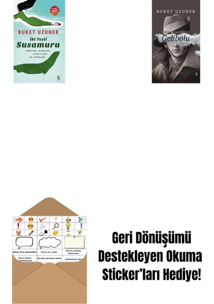 Iki Yeşil Su Susamuru (Midi Boy) + Gelibolu (Ciltli) + Okuma Sticker'ları