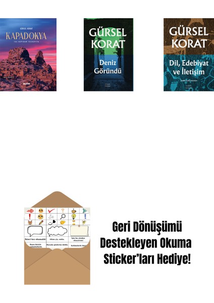 Kapadokya (Ciltli) + Deniz Göründü + Dil, Edebiyat ve Iletişim + Okuma Sticker'ları