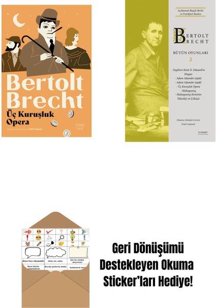 Üç Kuruşluk Opera + Bertolt Brecht - Bütün Oyunları 2 + Okuma Sticker'ları
