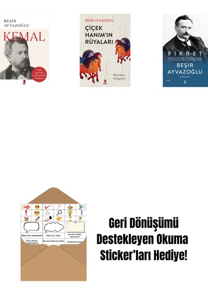 Kemal + Çiçek Hanımın Rüyaları + Fikret (Ciltli) + Okuma Sticker'ları