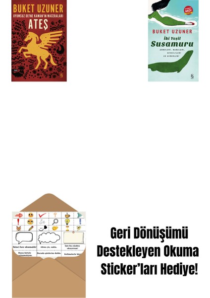 Uyumsuz Defne Kaman'ın Maceraları - Ateş + Iki Yeşil Su Susamuru (Midi Boy) + Okuma Sticker'ları
