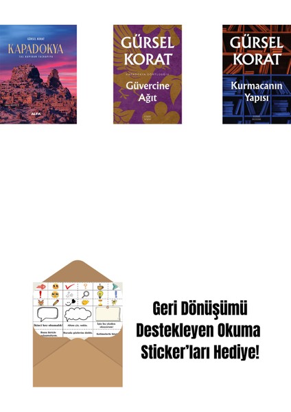 Kapadokya (Ciltli) + Güvercine Ağıt + Kurmacanın Yapısı + Okuma Sticker'ları