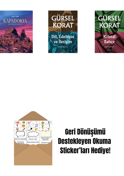 Kapadokya (Ciltli) + Dil, Edebiyat ve Iletişim + Kristal Bahçe + Okuma Sticker'ları