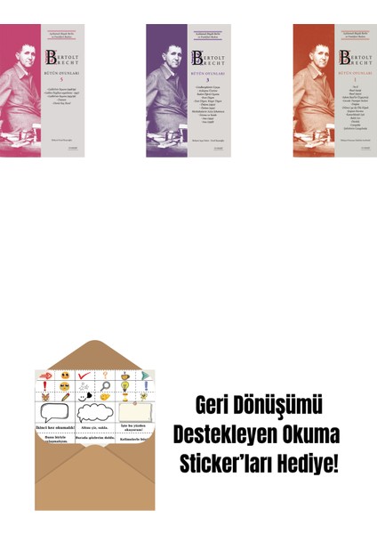 Bertolt Brecht - Bütün Oyunları 5 (Ciltli) + Bertolt Brecht - Bütün Oyunları 3 + Bertolt Brecht - Bütün Oyunları 1 (Ciltli) + Okuma Sticker'ları