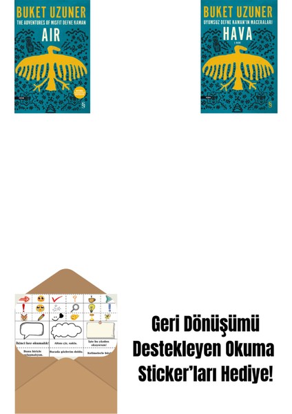 Air - The Adventures Of Misfit Defne Kaman + Uyumsuz Defne Kaman'ın Maceraları - Hava + Okuma Sticker'ları