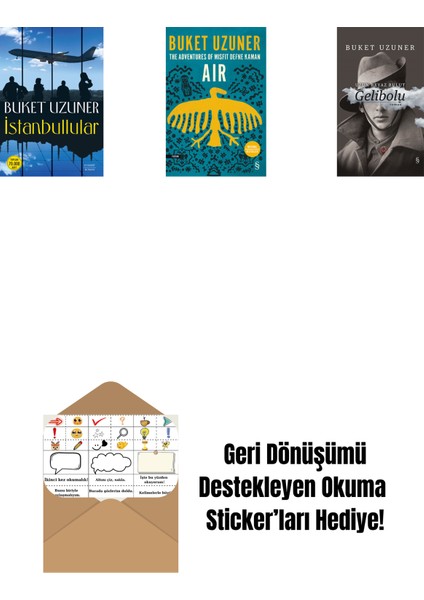 Istanbullular + Air - The Adventures Of Misfit Defne Kaman + Gelibolu (Ciltli) + Okuma Sticker'ları