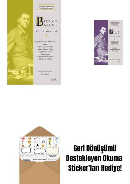 Bertolt Brecht - Bütün Oyunları 2 + Bertolt Brecht - Bütün Oyunları 3 (Ciltli) + Okuma Sticker'ları