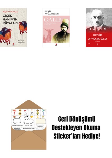 Çiçek Hanımın Rüyaları + Gâlib - Kuğunun Son Şarkısı + Haşim (Ciltli) + Okuma Sticker'ları