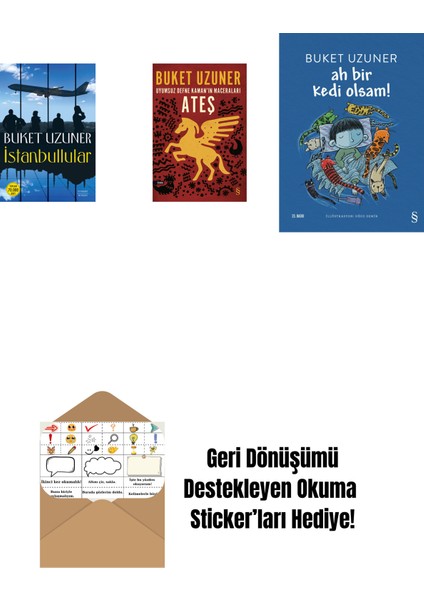 Istanbullular + Uyumsuz Defne Kaman'ın Maceraları - Ateş + Ah Bir Kedi Olsam! + Okuma Sticker'ları