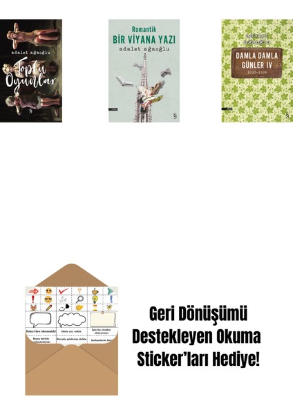 Toplu Oyunlar (Ciltli) + Romantik Bir Viyana Yazı + Damla Damla Günler 4 + Okuma Sticker'ları