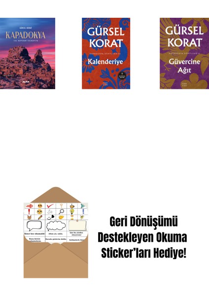 Kapadokya (Ciltli) + Kalenderiye + Güvercine Ağıt + Okuma Sticker'ları