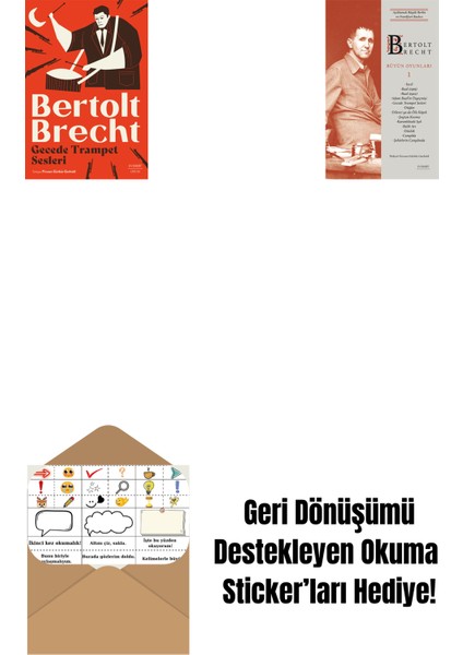 Gecede Trampet Sesleri + Bertolt Brecht - Bütün Oyunları 1 + Okuma Sticker'ları