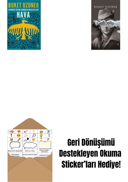Uyumsuz Defne Kaman'ın Maceraları - Hava + Gelibolu (Ciltli) + Okuma Sticker'ları