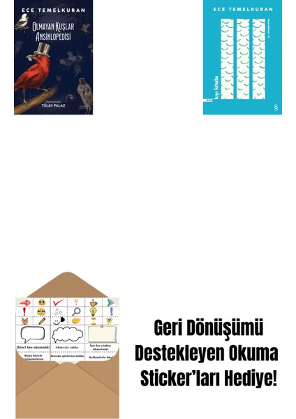 Olmayan Kuşlar Ansiklopedisi + Kıyı Kitabı + Okuma Sticker'ları