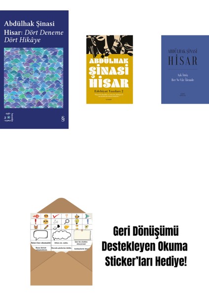 Everest Açıkhava 42 - Dört Deneme Dört Hikâye + Edebiyat Yazıları 2 + Aşk Imiş Her Ne Vâr Âlemde (Ciltli) + Okuma Sticker'ları
