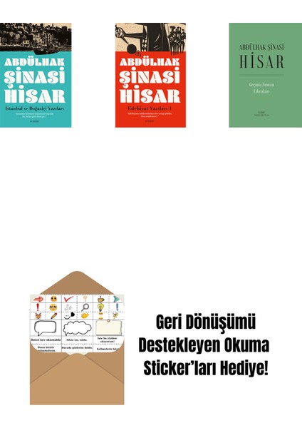 Istanbul ve Boğaziçi Yazıları + Edebiyat Yazıları - 1 + Geçmiş Zaman Fıkraları (Ciltli) + Okuma Sticker'ları