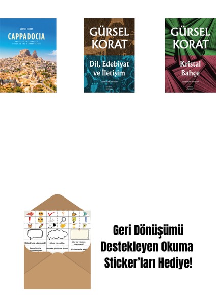Cappadocia (Ciltli) + Dil, Edebiyat ve Iletişim + Kristal Bahçe + Okuma Sticker'ları