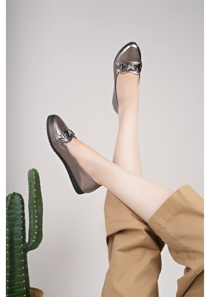 Nesil Shoes Mhd 68 Platin Taşlı Günlük Kadın Babet modelleri