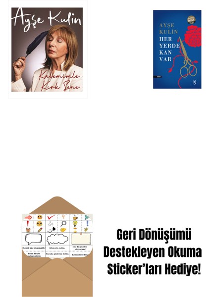 Kalemimle Kırk Sene (Ciltli) + Her Yerde Kan Var (Midi Boy) + Okuma Sticker'ları