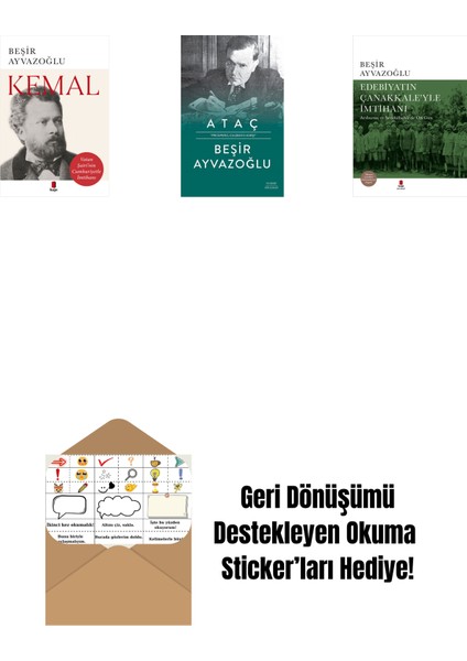 Kemal + Ataç (Ciltli) + Edebiyatın Çanakkale’yle Imtihanı (Ciltli) + Okuma Sticker'ları