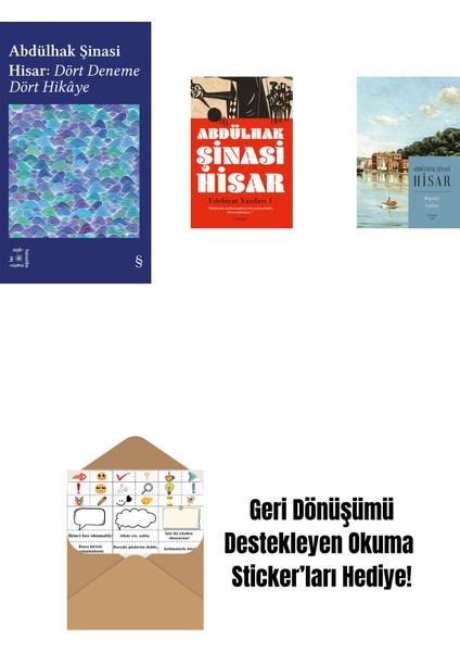 Everest Açıkhava 42 - Dört Deneme Dört Hikâye + Edebiyat Yazıları - 1 + Boğaziçi Yalıları (Kitap Boy) + Okuma Sticker'ları