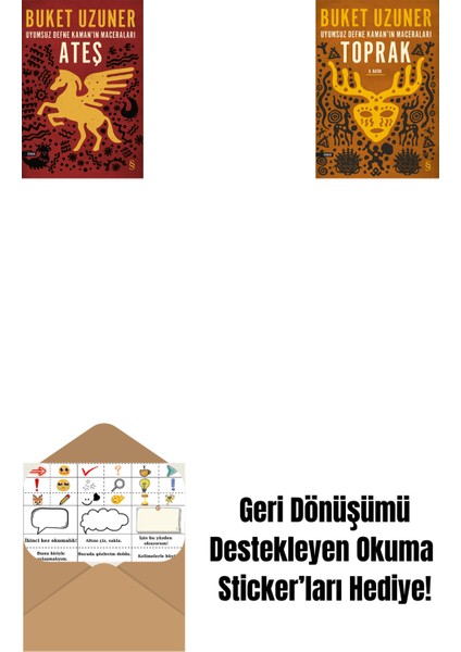 Uyumsuz Defne Kaman'ın Maceraları - Ateş + Uyumsuz Defne Kaman'ın Maceraları - Toprak + Okuma Sticker'ları