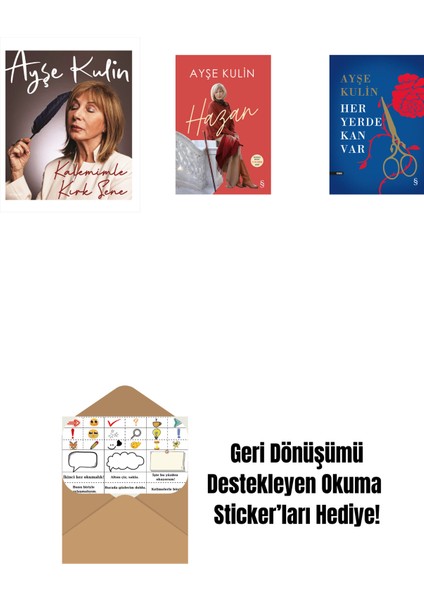 Kalemimle Kırk Sene (Ciltli) + Hazan + Her Yerde Kan Var (Ciltli) + Okuma Sticker'ları