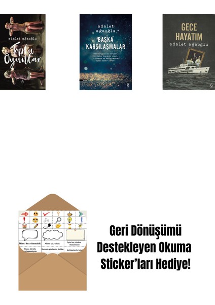 Toplu Oyunlar (Ciltli) + Başka Karşılaşmalar + Gece Hayatım + Okuma Sticker'ları