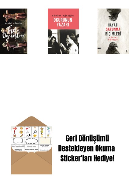 Toplu Oyunlar (Ciltli) + Okurunun Yazarı + Hayatı Savunma Biçimleri + Okuma Sticker'ları