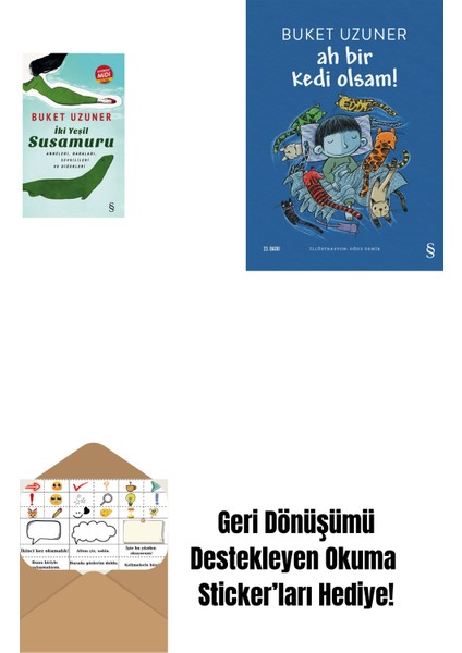 Iki Yeşil Su Susamuru (Midi Boy) + Ah Bir Kedi Olsam! + Okuma Sticker'ları