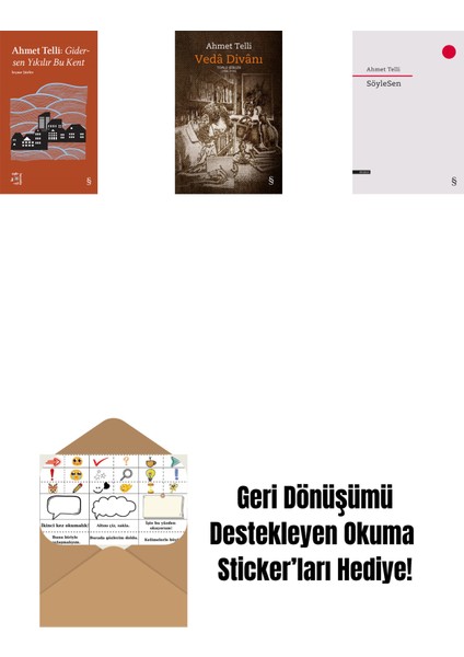 Everest Açıkhava 21 - Gidersen Yıkılır Bu Kent + Vedâ Divânı (Bez Ciltli) + Söylesen + Okuma Sticker'ları
