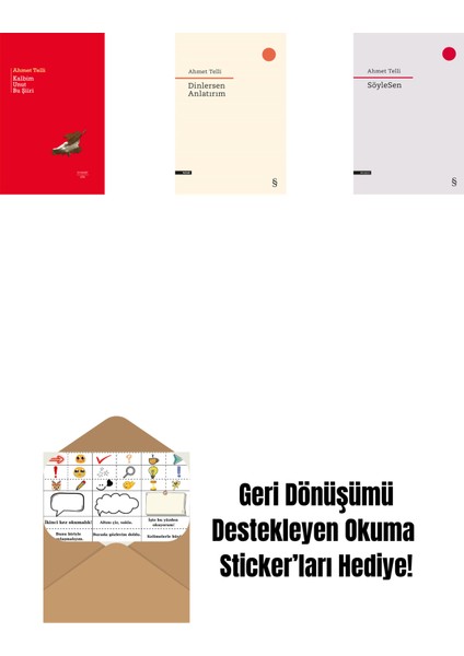 Kalbim Unut Bu Şiiri (Ciltli) + Dinlersen Anlatırım + Söylesen + Okuma Sticker'ları
