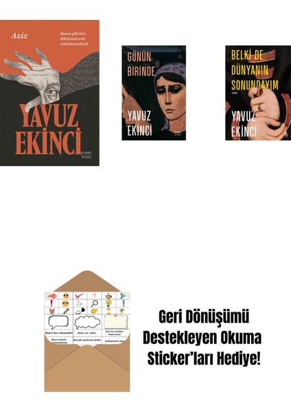 Aziz + Günün Birinde + Belki De Dünyanın Sonundayım (Ciltli) + Okuma Sticker'ları