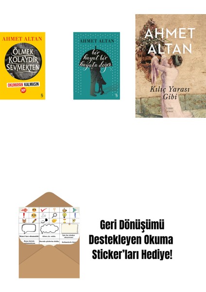 Ölmek Kolaydır Sevmekten (Okumayan Kalmasın) + Bir Hayat Bir Hayata Değer + Kılıç Yarası Gibi + Okuma Sticker'ları