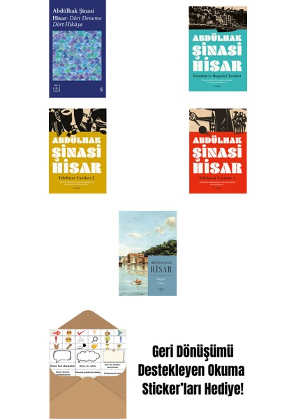 Abdülhak Şinasi Hisar 5 Kitap Set + Okuma Sticker'ları